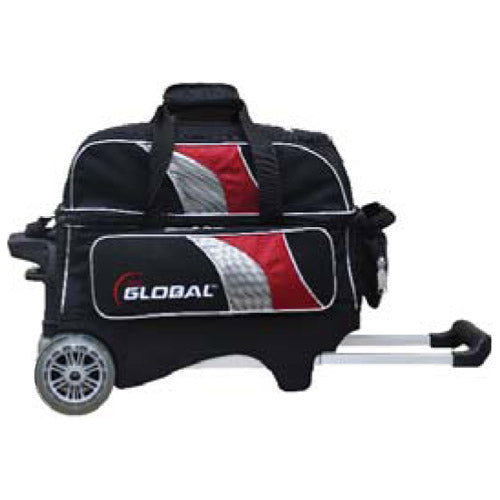 900 Global 2 Ball Deluxe Roller Bag Black/Red/Silver