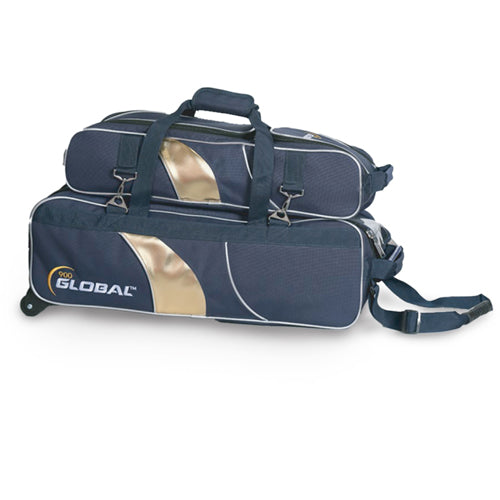 900 Global Deluxe Airline 3 Ball Tote Blue/Gold