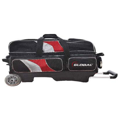 900 Global 3 Ball Deluxe Roller Bag Black/Red/Silver